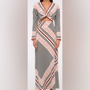 Abercrombie & Fitch Long-Sleeve Abstract Floral Twist-Front Maxi Dress: Petite M